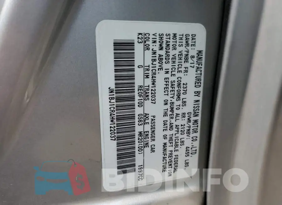 JN1BJ1CR4HW122037 Photo# 13