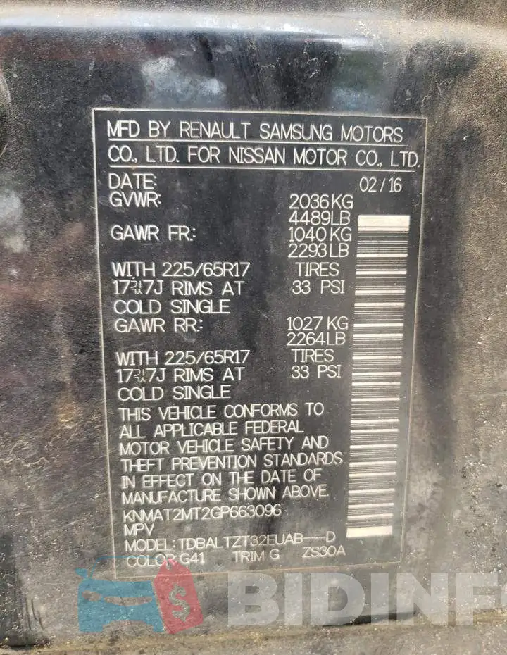 KNMAT2MT2GP663096 Photo# 13