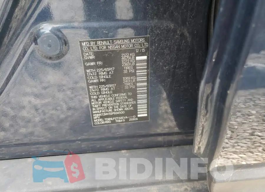 KNMAT2MV1GP634500 Photo# 13