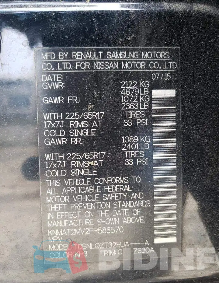 KNMAT2MV2FP586570 Photo# 14