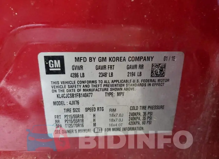 KL4CJCSB1FB140477 Photo# 12