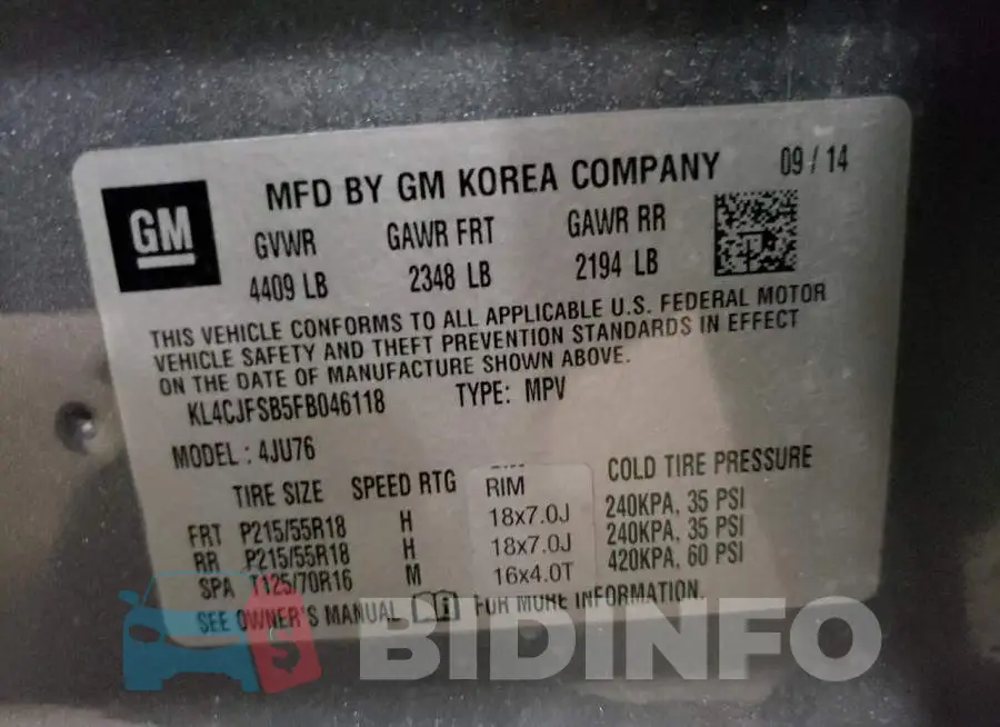 KL4CJFSB5FB046118 Photo# 13
