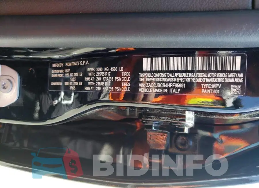 ZACCJBCB4HPF65991 Photo# 14