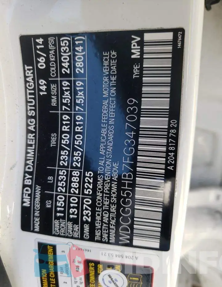WDCGG5HB7FG347039 Photo# 12