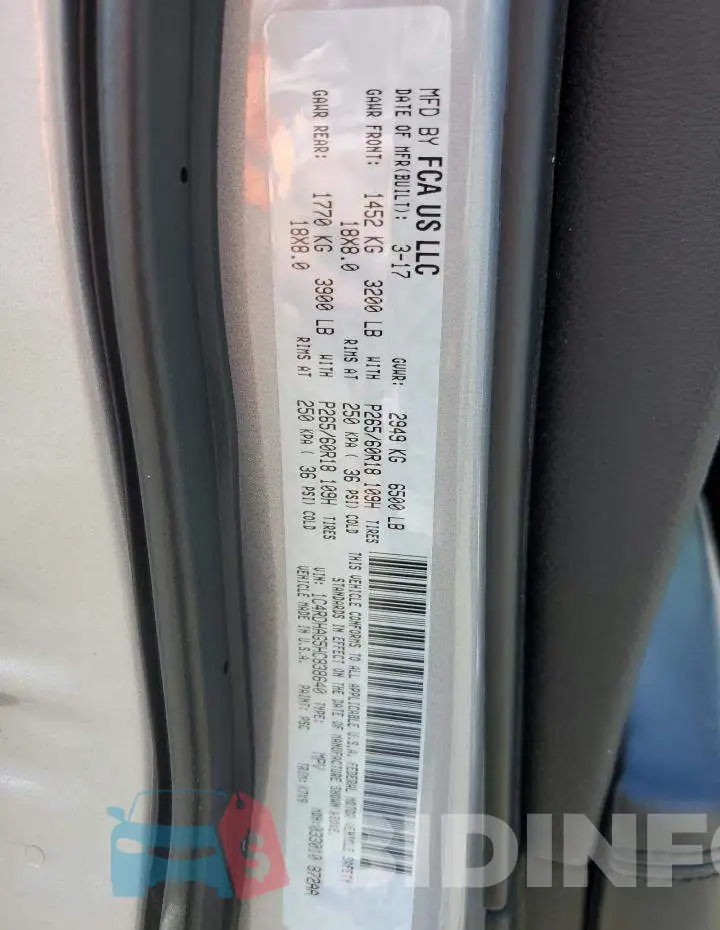 1C4RDHAG5HC838640 Photo# 13