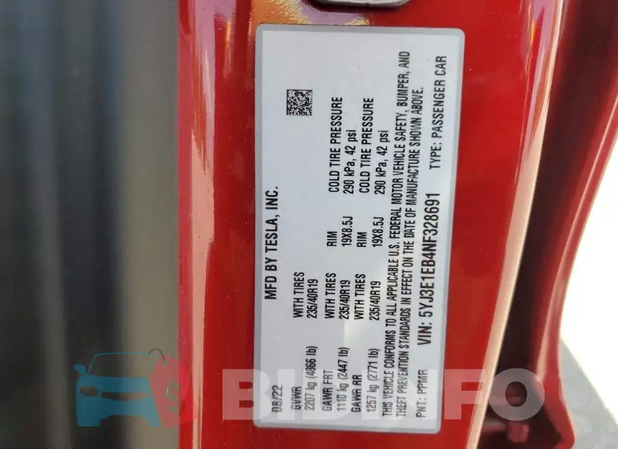 5YJ3E1EB4NF328691 Photo# 12