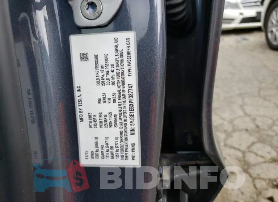 5YJ3E1EBXPF387747 Photo# 12