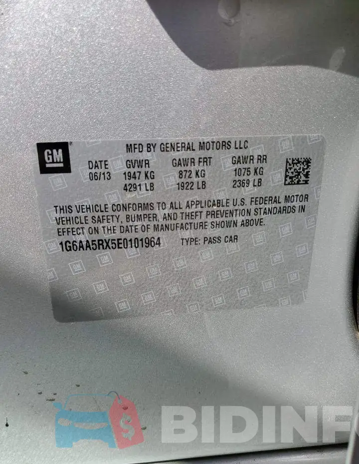 1G6AA5RX5E0101964 Photo# 12