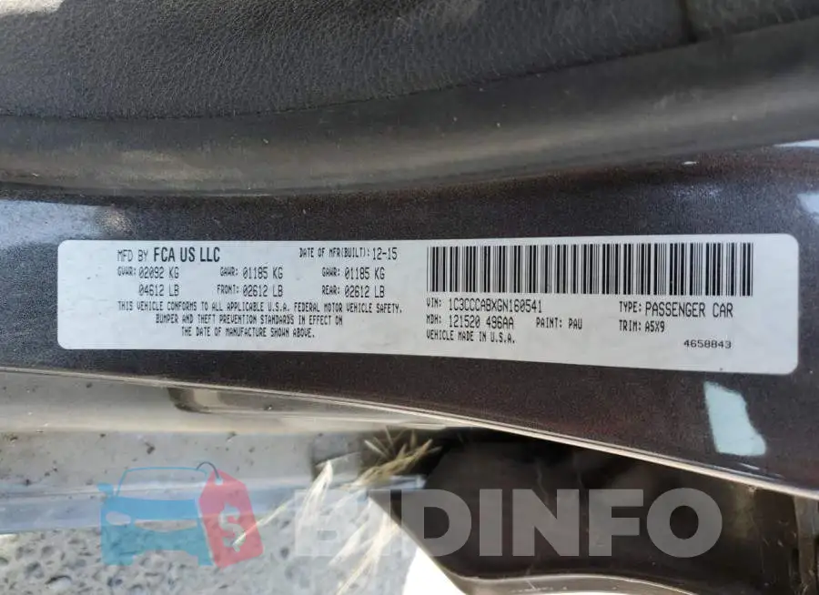 1C3CCCABXGN160541 Photo# 12