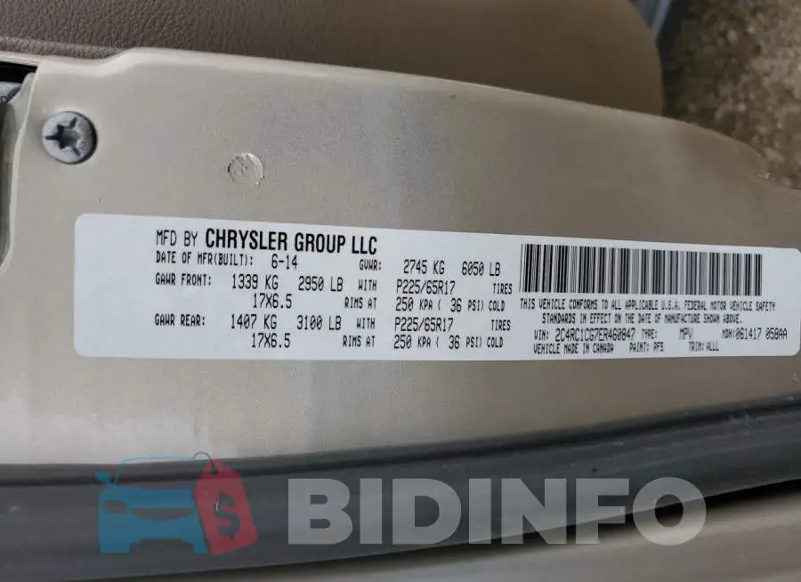 2C4RC1CG7ER460847 Photo# 14