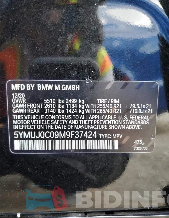 5YMUJ0C09M9F37424 Photo# 13