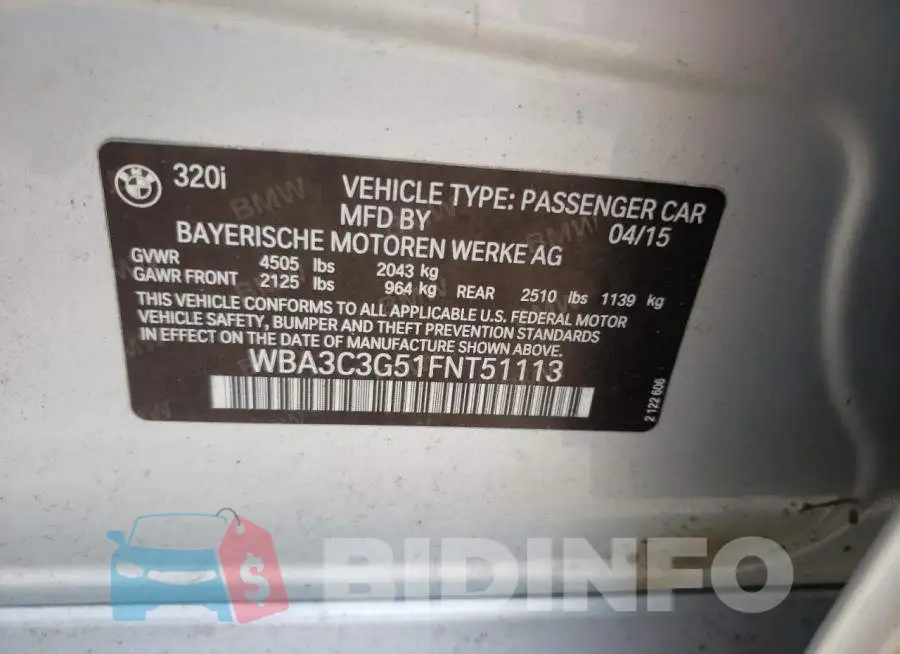 WBA3C3G51FNT51113 Photo# 12