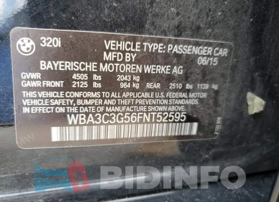 WBA3C3G56FNT52595 Photo# 12
