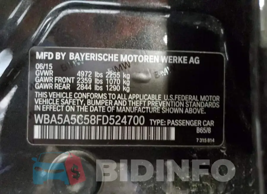 WBA5A5C58FD524700 Photo# 12