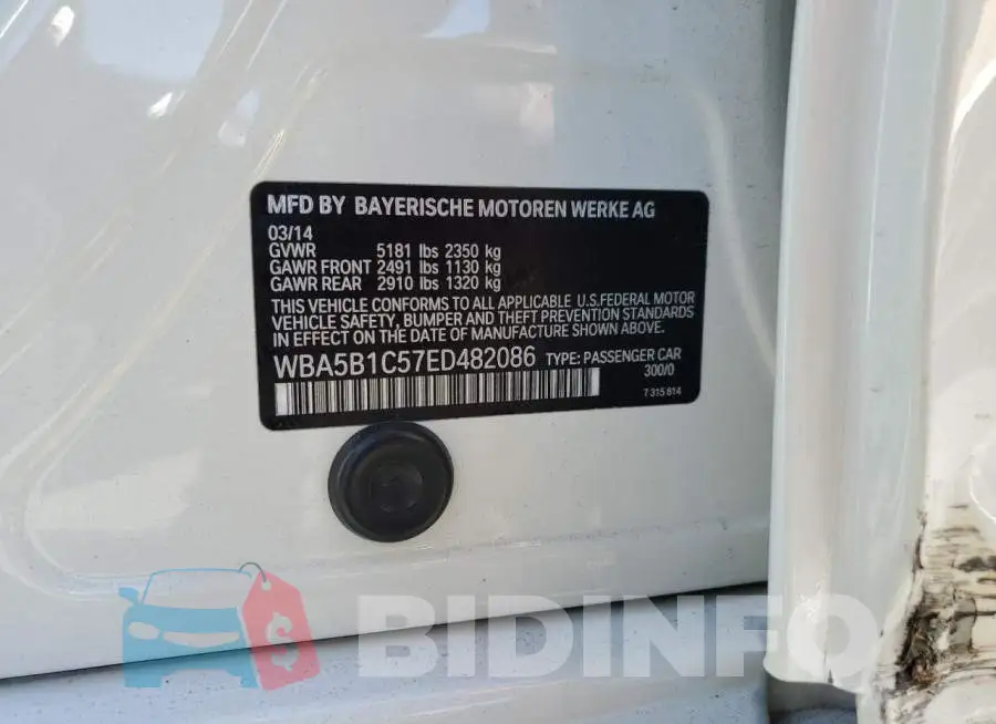 WBA5B1C57ED482086 Photo# 12