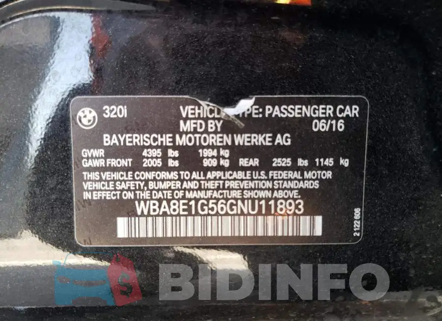 WBA8E1G56GNU11893 Photo# 12