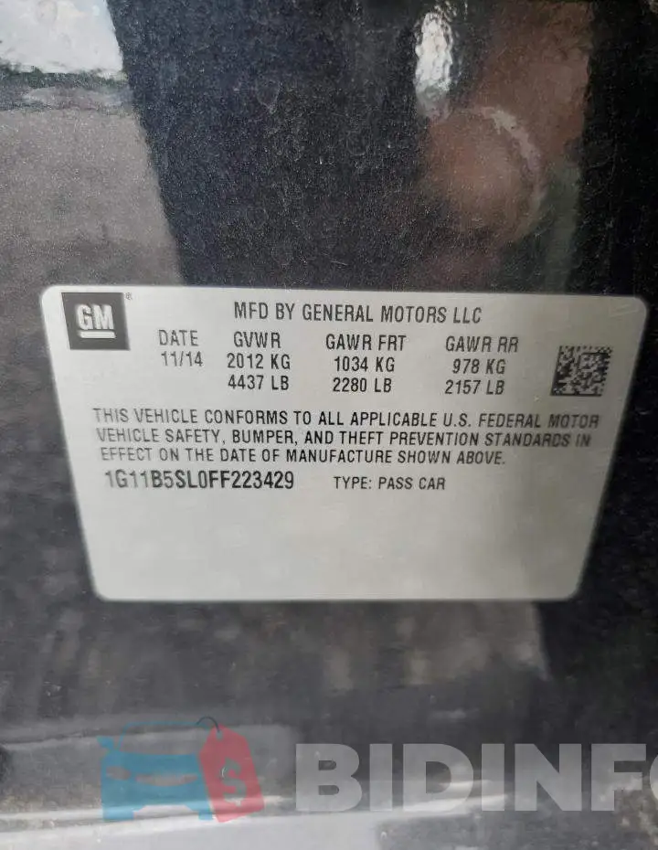 1G11B5SL0FF223429 Photo# 13