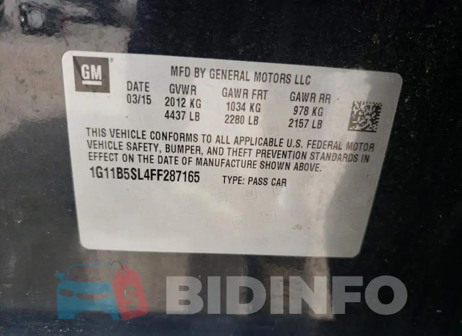 1G11B5SL4FF287165 Photo# 12