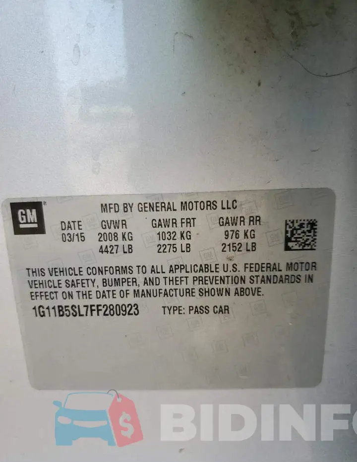 1G11B5SL7FF280923 Photo# 12