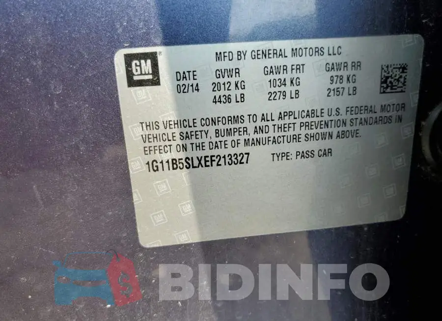 1G11B5SLXEF213327 Photo# 12