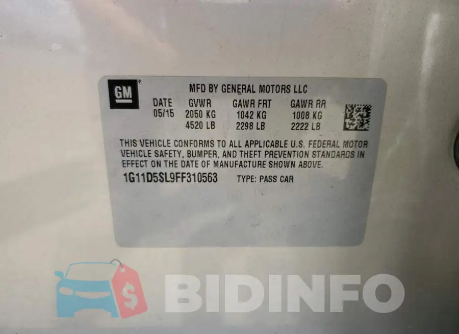 1G11D5SL9FF310563 Photo# 13