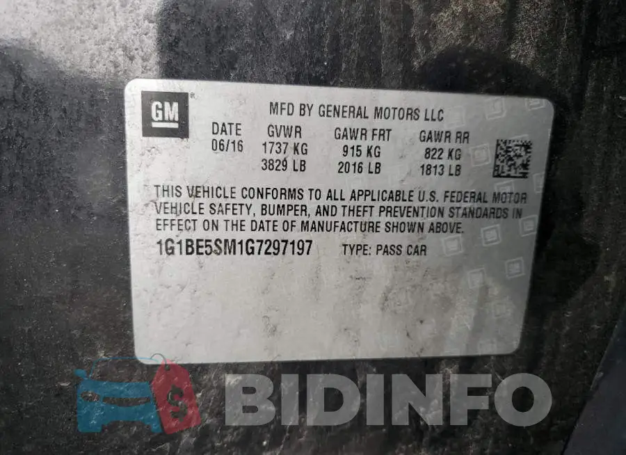 1G1BE5SM1G7297197 Photo# 12