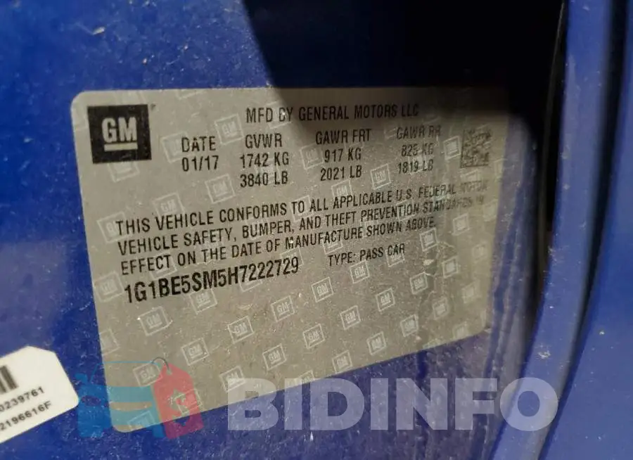 1G1BE5SM5H7222729 Photo# 13