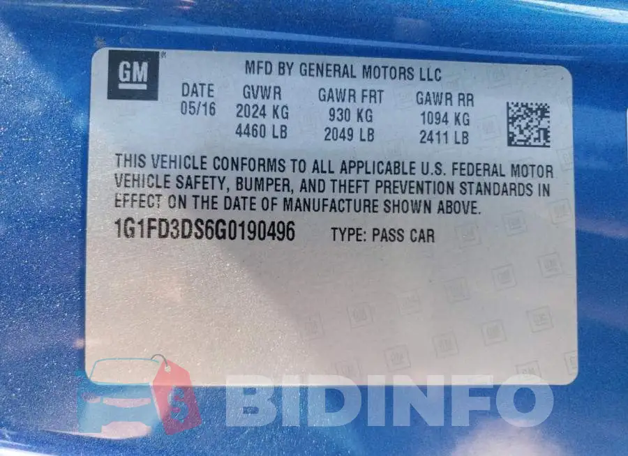1G1FD3DS6G0190496 Photo# 12