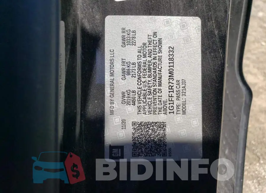 1G1FF1R73M0118332 Photo# 12