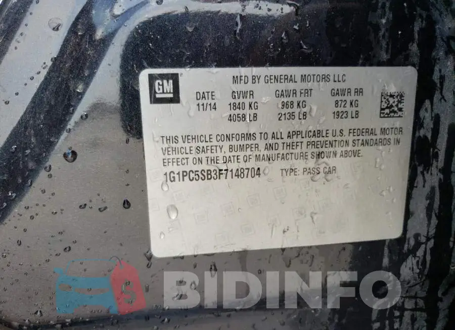 1G1PC5SB3F7148704 Photo# 12