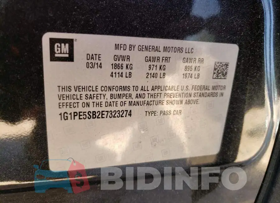 1G1PE5SB2E7323274 Photo# 13