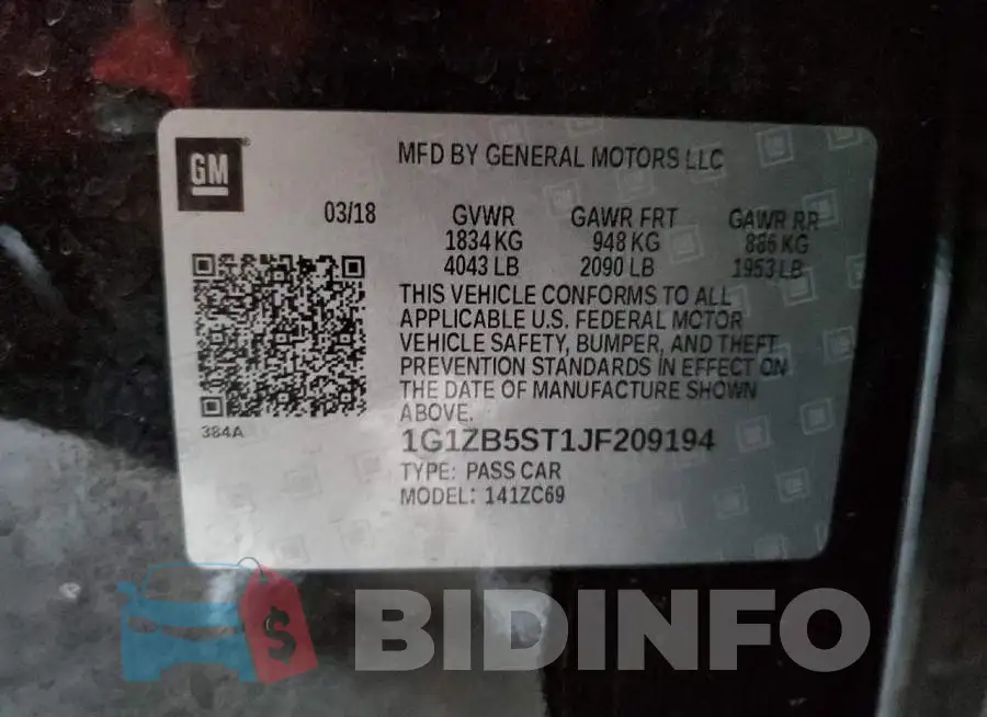 1G1ZB5ST1JF209194 Photo# 12