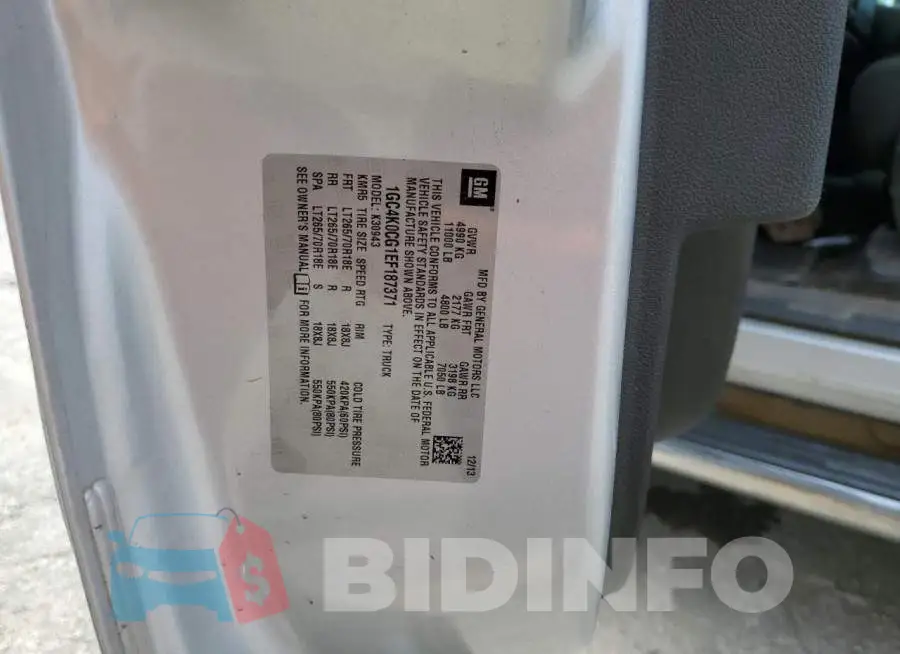 1GC4K0CG1EF187371 Photo# 12