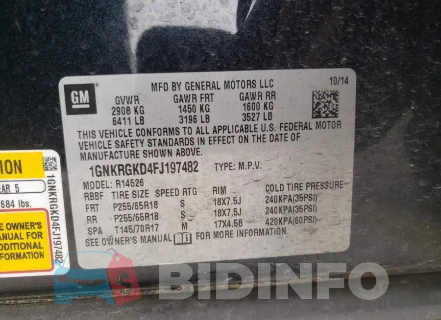 1GNKRGKD4FJ197482 Photo# 12