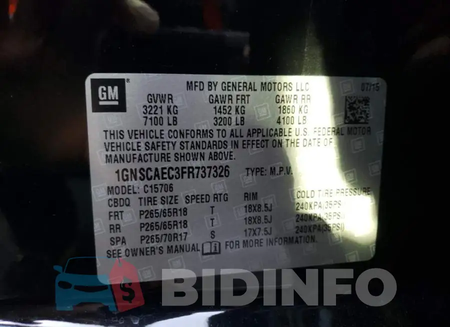 1GNSCAEC3FR737326 Photo# 12