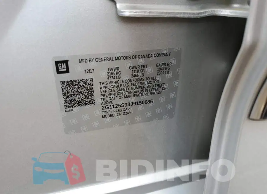 2G1125S33J9150686 Photo# 12