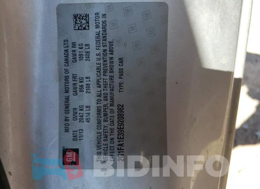 2G1FA1E39E9208982 Photo# 13