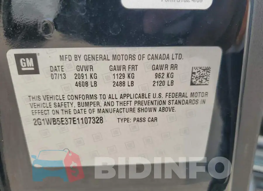 2G1WB5E37E1107328 Photo# 12