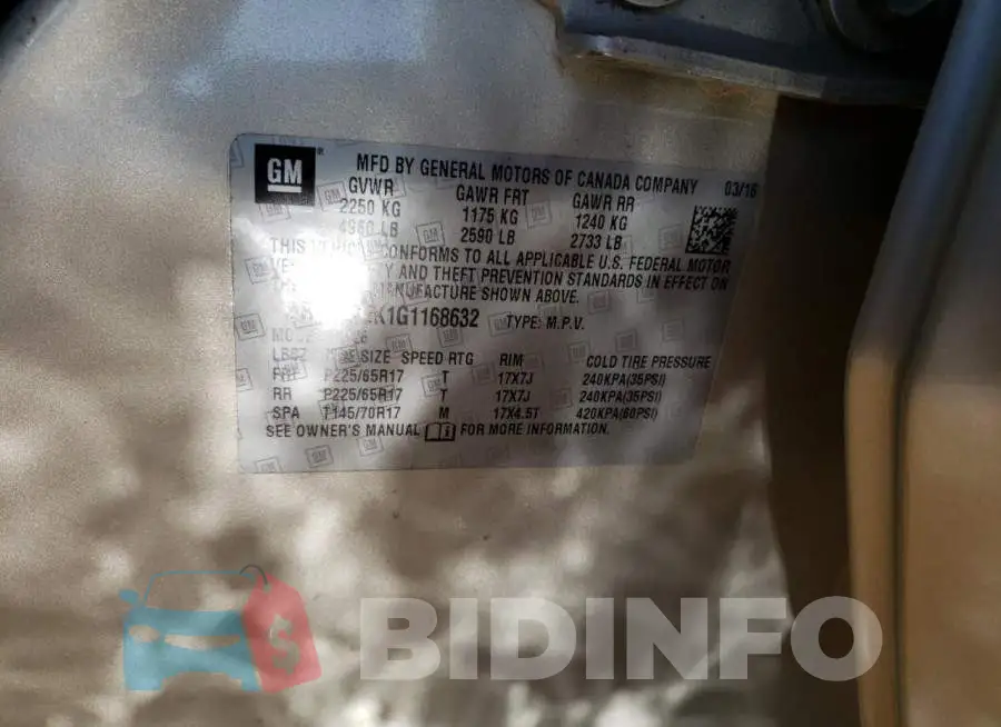 2GNALCEK1G1168632 Photo# 14