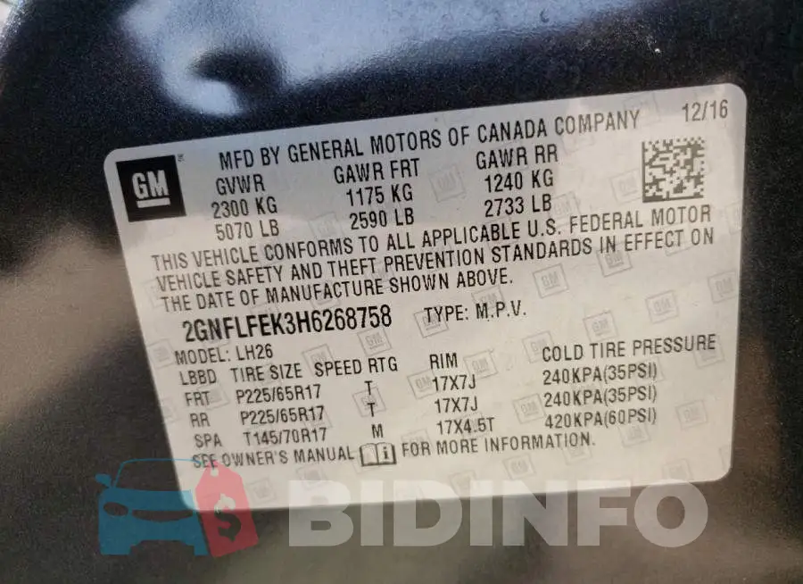 2GNFLFEK3H6268758 Photo# 13