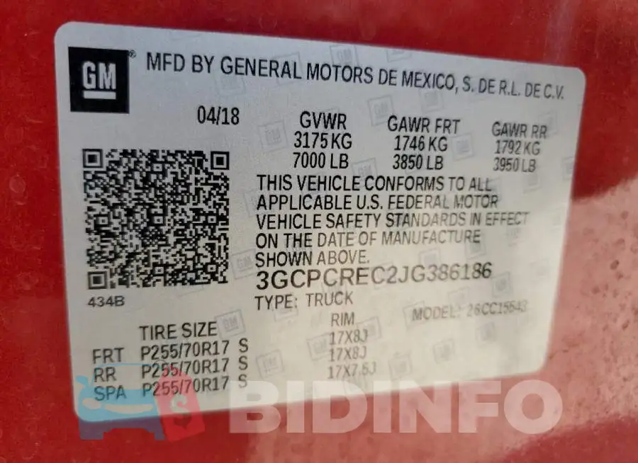 3GCPCREC2JG386186 Photo# 12
