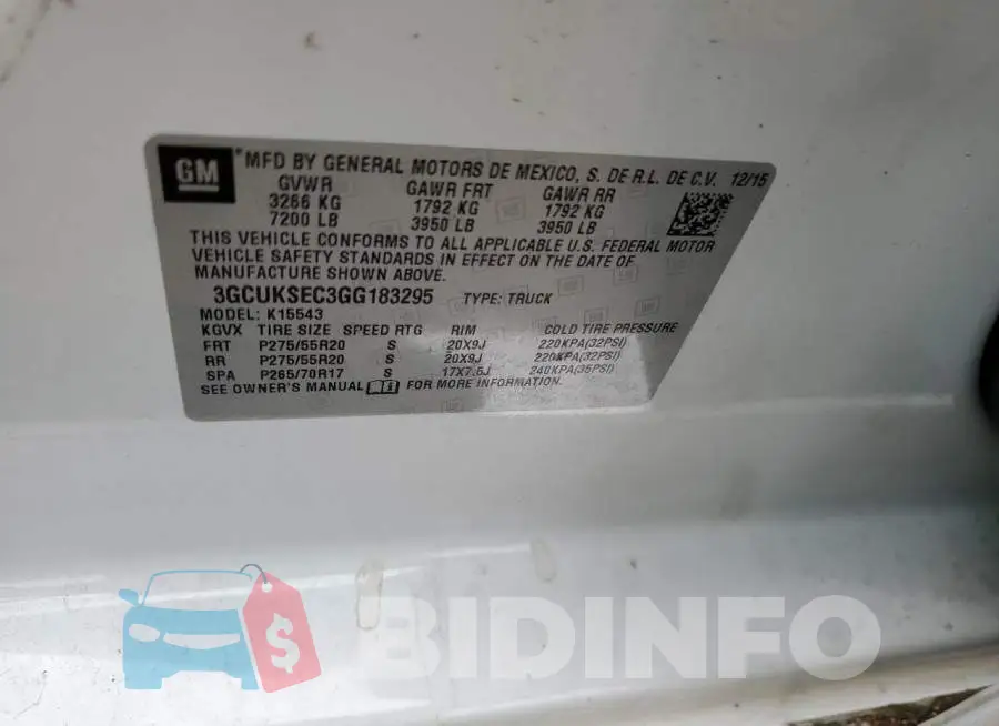 3GCUKSEC3GG183295 Photo# 12