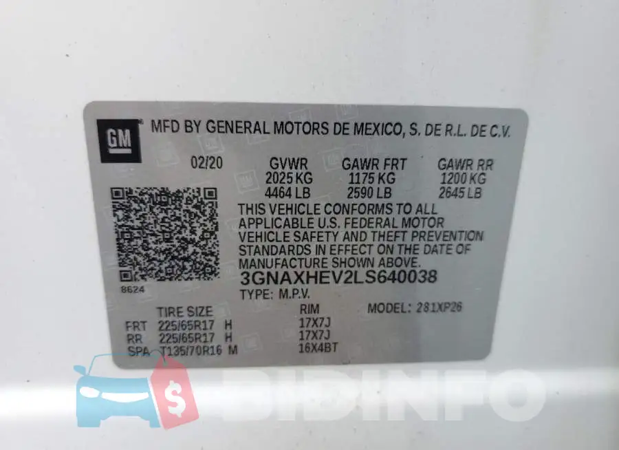 3GNAXHEV2LS640038 Photo# 12