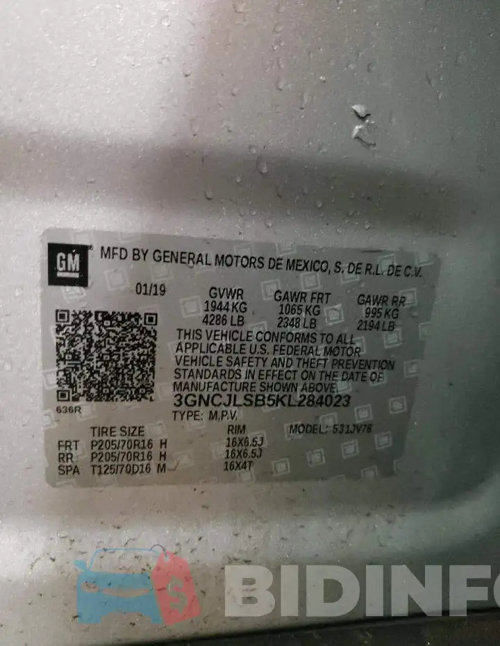 3GNCJLSB5KL284023 Photo# 13