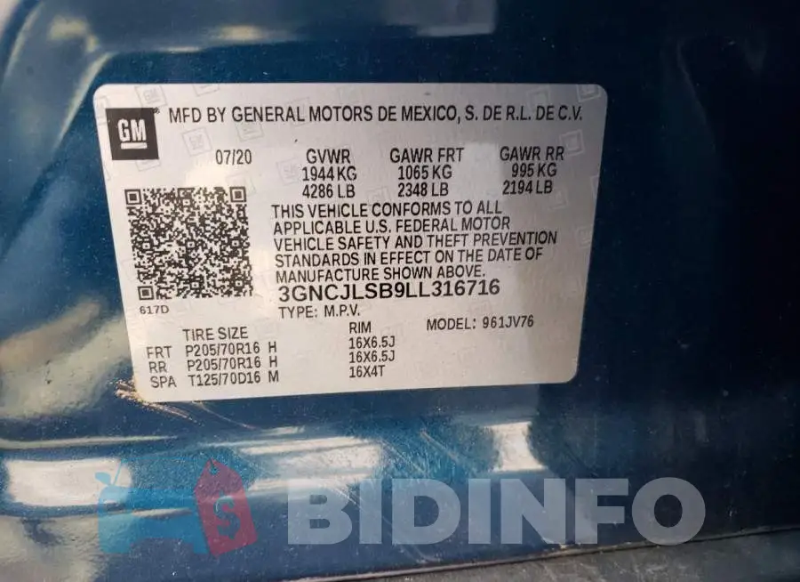 3GNCJLSB9LL316716 Photo# 13
