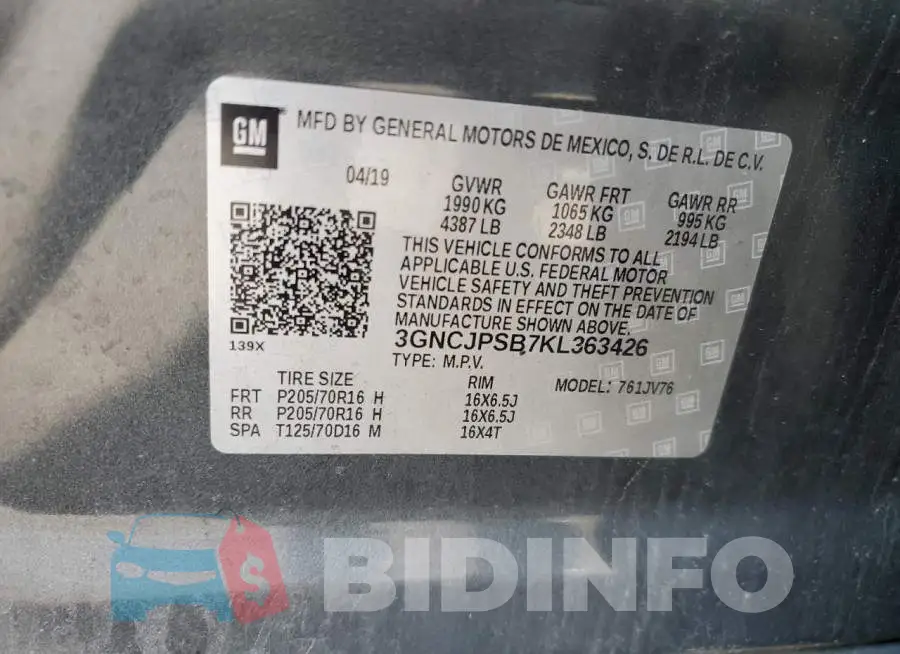 3GNCJPSB7KL363426 Photo# 13