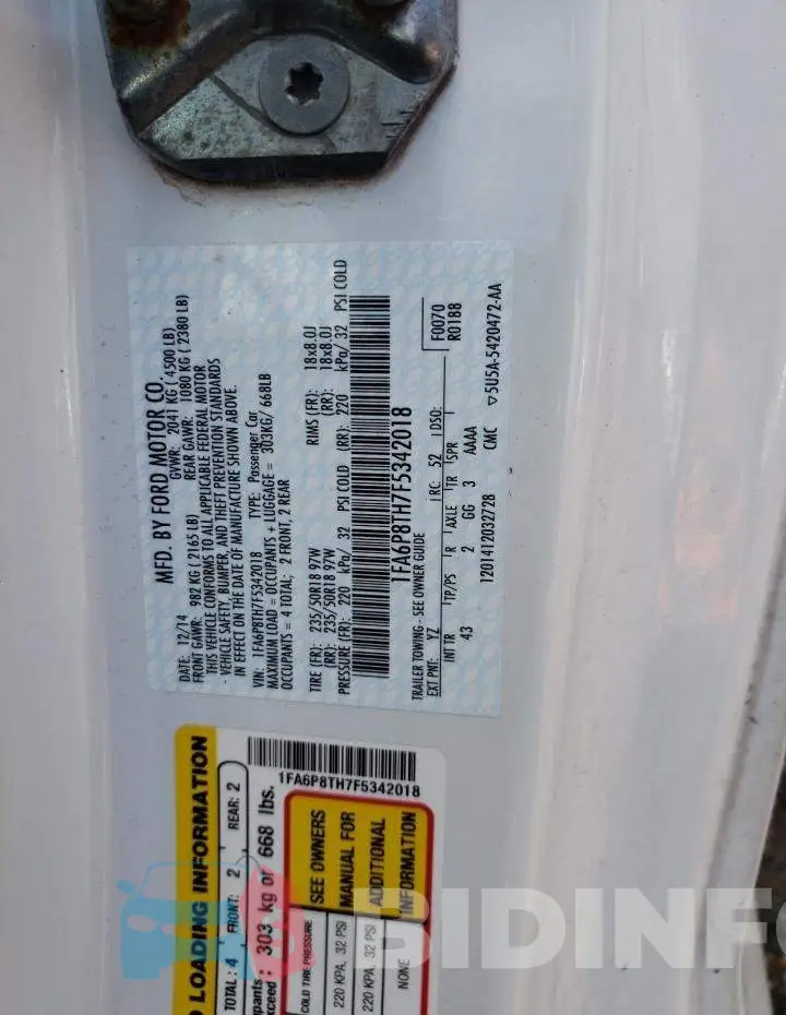 1FA6P8TH7F5342018 Photo# 12