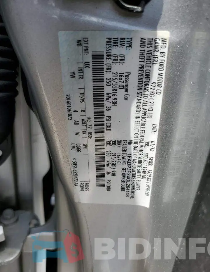 1FADP3F24GL264148 Photo# 12