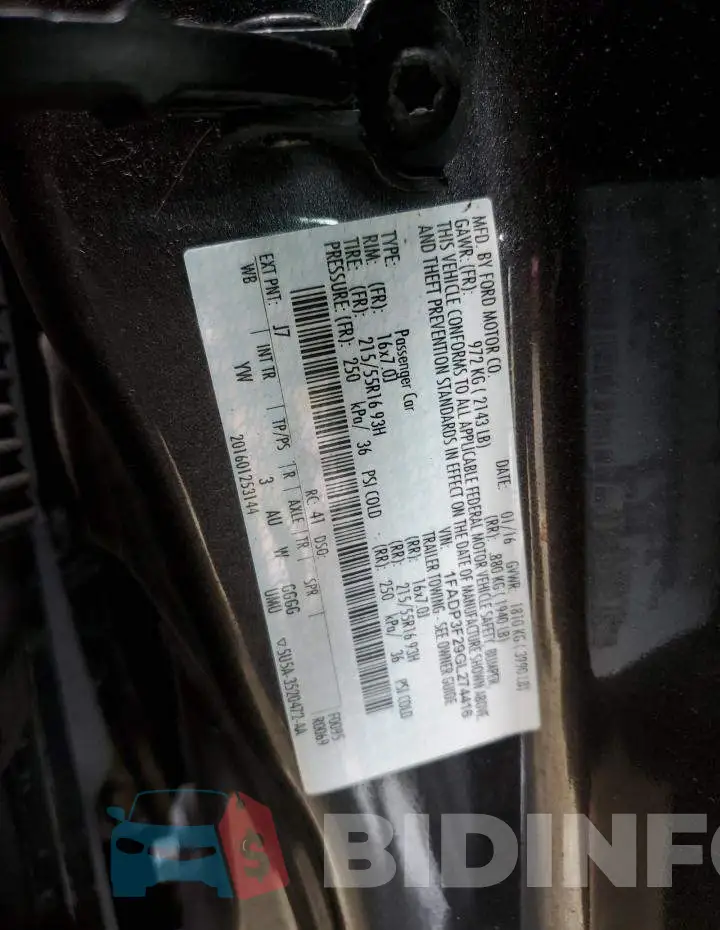 1FADP3F29GL274416 Photo# 13