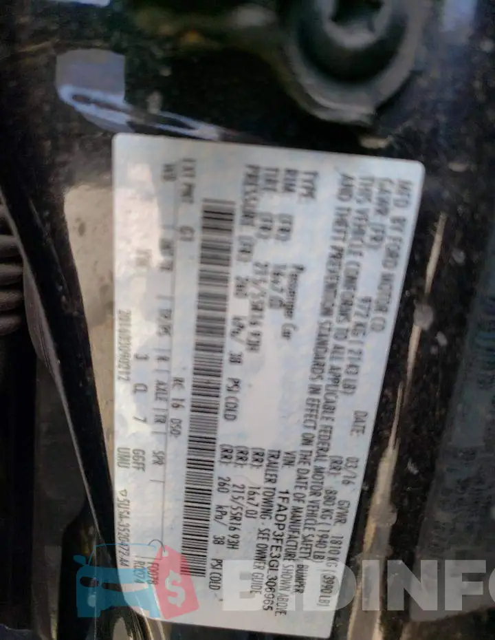 1FADP3FE3GL306965 Photo# 12